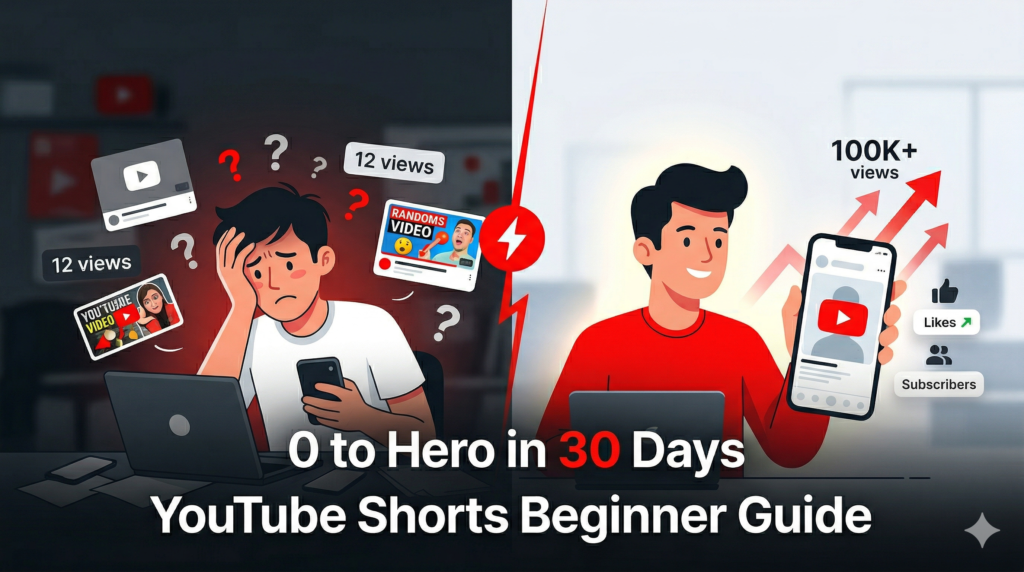 YouTube Shorts guide for beginners: YouTube Shorts guide for beginners 30 day growth plan illustration