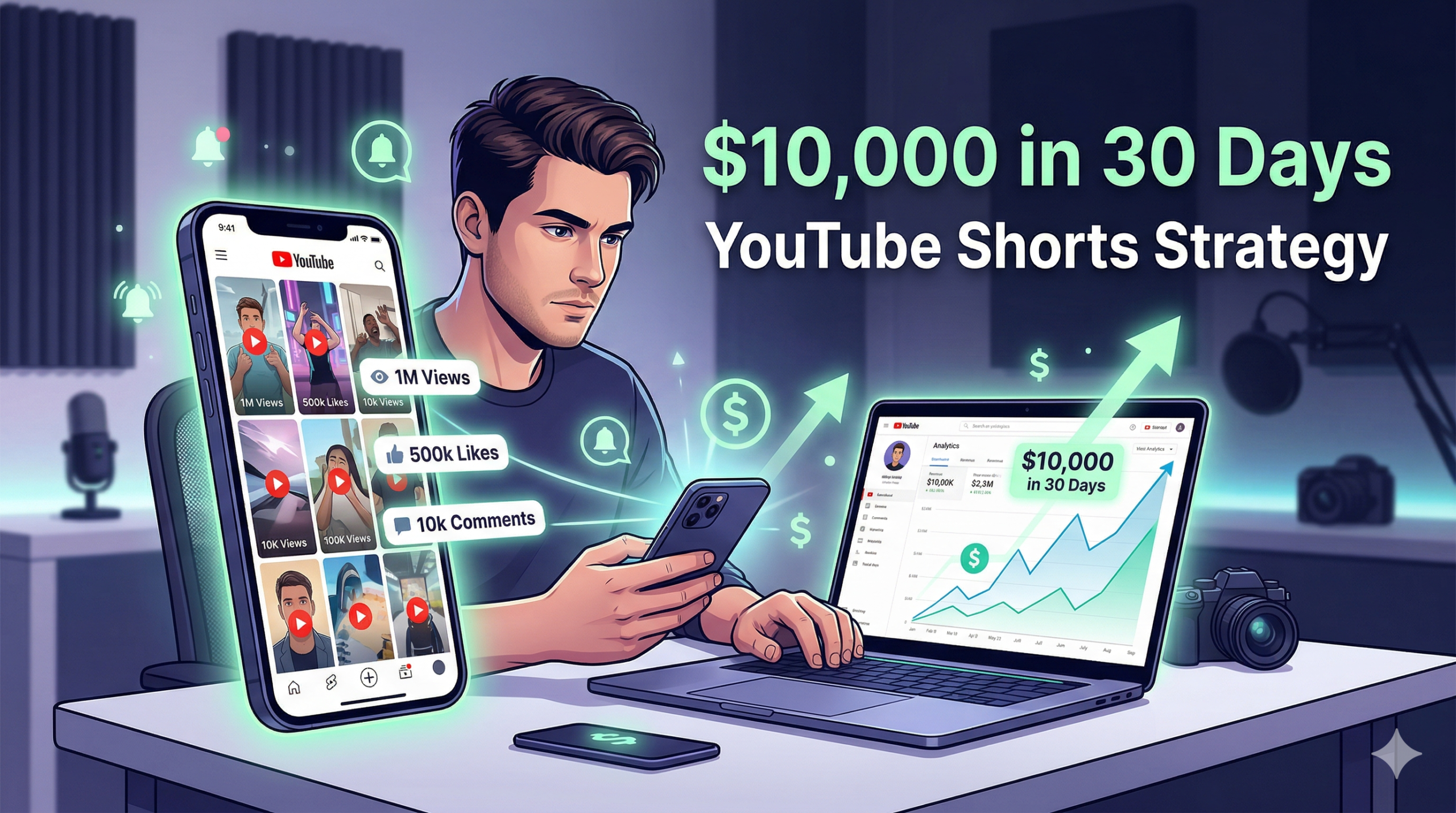earn money youtube shorts 10000 strategy