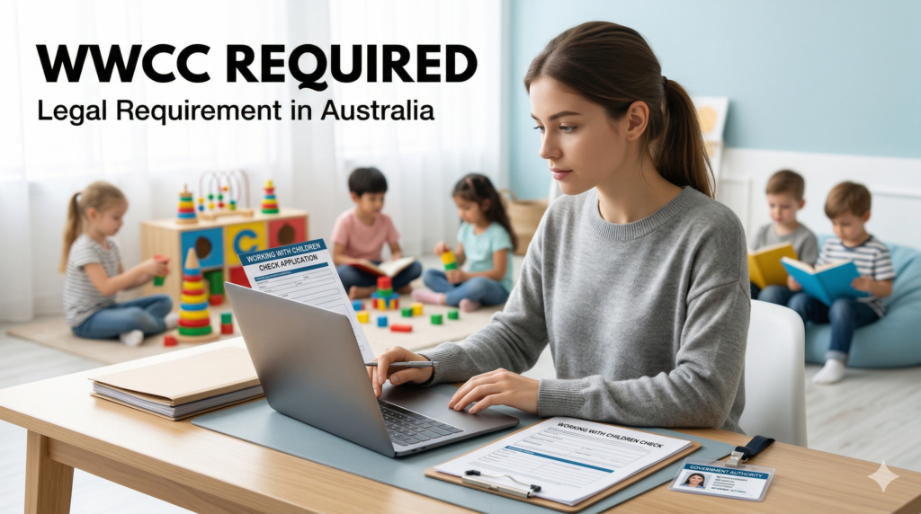 Student applying for Working With Children Check in Australia for tutoring and childcare jobs