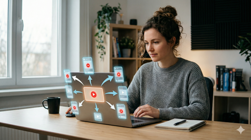 How to make $1000 on YouTube in 30 days using a hub and spoke content strategy turning one long video into multiple shorts.